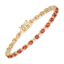 7.00 Carat Genuine Orange Sapphire 14K Yellow Gold Bracelet-5