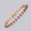 7.00 Carat Genuine Orange Sapphire 14K Yellow Gold Bracelet-6