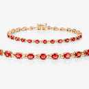 7.00 Carat Genuine Orange Sapphire 14K Yellow Gold Bracelet-7