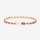 7.00 Carat Genuine Orange Sapphire 14K Yellow Gold Bracelet-9