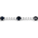6.21 Carat Genuine Blue Sapphire and White Zircon .925 Sterling Silver Bracelet-5