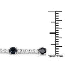 6.21 Carat Genuine Blue Sapphire and White Zircon .925 Sterling Silver Bracelet-6