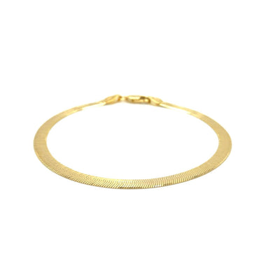 4.0mm 14k Yellow Gold Super Flex Herringbone Bracelet - 0