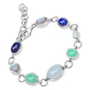 15.67 Carat Genuine Multi Stone .925 Sterling Silver Bracelet-7