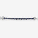 2.41 Carat Genuine Blue Sapphire and White Zircon .925 Sterling Silver Bracelet-8