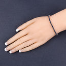 2.41 Carat Genuine Blue Sapphire and White Zircon .925 Sterling Silver Bracelet-9