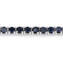 2.41 Carat Genuine Blue Sapphire and White Zircon .925 Sterling Silver Bracelet-4