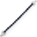 2.41 Carat Genuine Blue Sapphire and White Zircon .925 Sterling Silver Bracelet-5