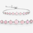 5.50 Carat Genuine Pink Opal and White Topaz .925 Sterling Silver Bracelet-9