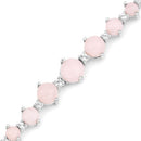 5.50 Carat Genuine Pink Opal and White Topaz .925 Sterling Silver Bracelet-7