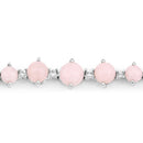 5.50 Carat Genuine Pink Opal and White Topaz .925 Sterling Silver Bracelet-8