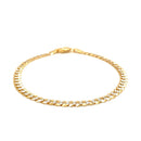 3.6mm 14k Two Tone Gold Pave Curb Bracelet-2