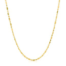 14k Yellow Gold Diamond-Cut Alternating Bead Chain 1.5mm-2