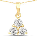 0.75 Carat Genuine Lab Grown Diamond 14K Yellow Gold Pendant-1