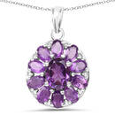 6.50 Carat Genuine Amethyst .925 Sterling Silver Pendant-1