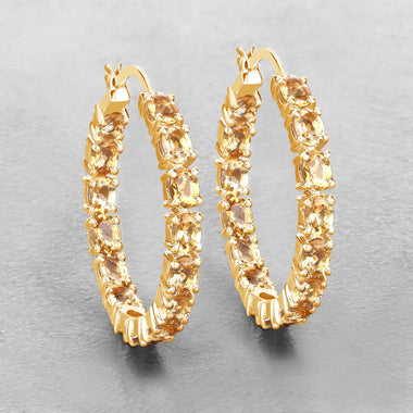 4.80 Carat Genuine Citrine .925 Sterling Silver Earrings - 0