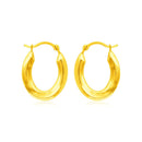 14k Yellow Gold Polished Oval Hoop Earrings-1