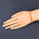 12.33 Carat Genuine Orange Sapphire and White Diamond 14K Yellow Gold Bracelet-7
