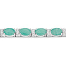 10.47 Carat Genuine Emerald and White Topaz .925 Sterling Silver Bracelet-6