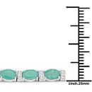 10.47 Carat Genuine Emerald and White Topaz .925 Sterling Silver Bracelet-7
