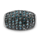 0.83 Carat Genuine Blue Diamond and White Diamond .925 Sterling Silver Ring-5