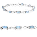 5.10 Carat Genuine Blue Topaz .925 Sterling Silver Bracelet-6