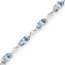 5.10 Carat Genuine Blue Topaz .925 Sterling Silver Bracelet-7