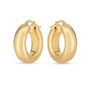 14k Yellow Gold Medium Puffy Hoops-2