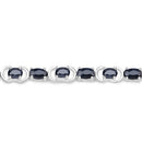 7.41 Carat Genuine Black Sapphire .925 Sterling Silver Bracelet-5