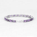 21.84 Carat Genuine Amethyst and Rhodolite Granet .925 Sterling Silver Bracelet-6