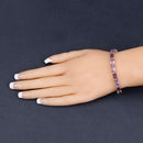 21.84 Carat Genuine Amethyst and Rhodolite Granet .925 Sterling Silver Bracelet-7