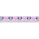 19.19 Carat Genuine Amethyst and Tanzanite .925 Sterling Silver Bracelet-6