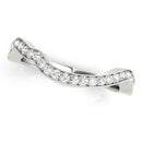 14k White Gold Milgrained Curve Style Diamond Wedding Band (1/5 cttw)-1