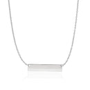 14k White Gold Smooth Flat Horizontal Bar Style Necklace-1