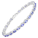 6.00 Carat Genuine Tanzanite .925 Sterling Silver Bracelet-5