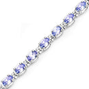 6.00 Carat Genuine Tanzanite .925 Sterling Silver Bracelet-8