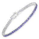 4.34 Carat Genuine Tanzanite .925 Sterling Silver Bracelet-4