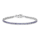 4.34 Carat Genuine Tanzanite .925 Sterling Silver Bracelet-5
