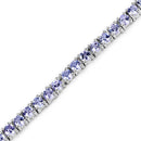 4.34 Carat Genuine Tanzanite .925 Sterling Silver Bracelet-6