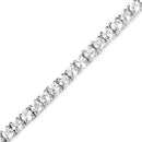 4.96 Carat Genuine White Topaz .925 Sterling Silver Bracelet-8