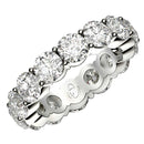 Round Cut Lab Grown Diamond Eternity Ring in 14k White Gold (6 cttw FG/VS2)-1