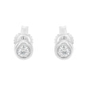 10K White Gold 0.15 Cttw Round Brilliant-Cut Near Colorless Diamond Bezel-Set Stud Earrings (H-I Color, I1-I2 Clarity)-3