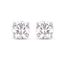 0.54 Carat Genuine White Diamond 14K White Gold Earrings-1