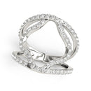 14k White Gold Diamond Flower Style Dual Band Ring (5/8 cttw)-1