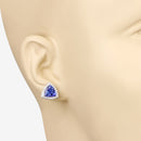 4.62 Carat Genuine Tanzanite and White Diamond 14K White Gold Earrings-3