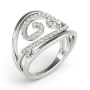 Swirl Design Diamond Ring in 14k White Gold (1/2 cttw)-3