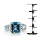 4.39 Carat Genuine London Blue Topaz and Swiss Blue Topaz .925 Sterling Silver Ring-3