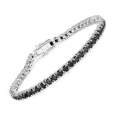 5.40 Carat Genuine Black Diamond .925 Sterling Silver Bracelet - 0