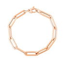 14K Rose Gold Extra Wide Paperclip Chain Bracelet-4