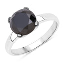 3.00 Carat Genuine Black Diamond 14K White Gold Ring-1